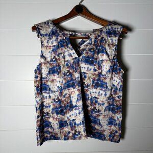 Evereve Tank Top Blue, Purple, Ivory Size Small